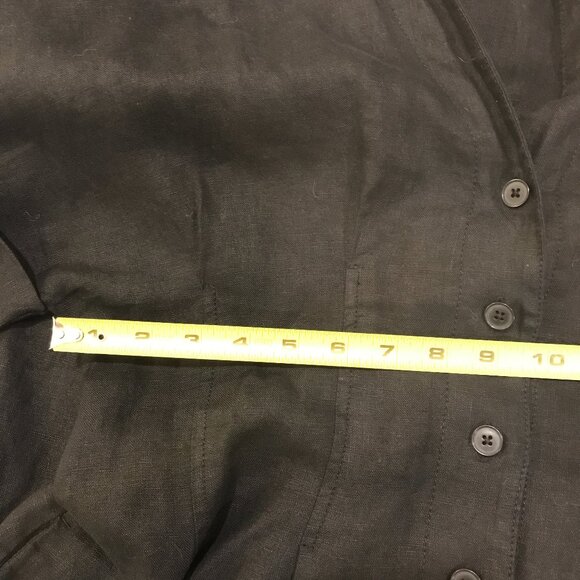 MADEWELL Pleated Midi Shirtdress in 100% Linen in Jet Black sz XS NU580 - Picture 13 of 14